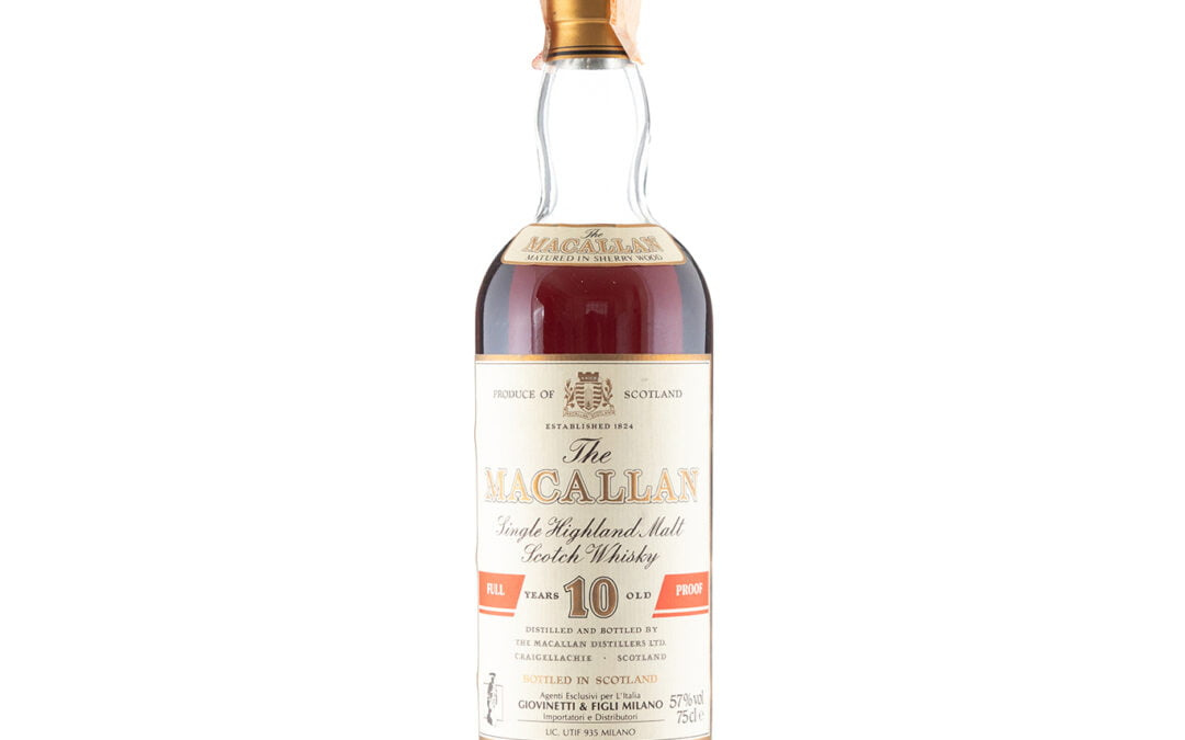 Macallan 10 Year Old Full Proof 1980s / Giovinetti Import