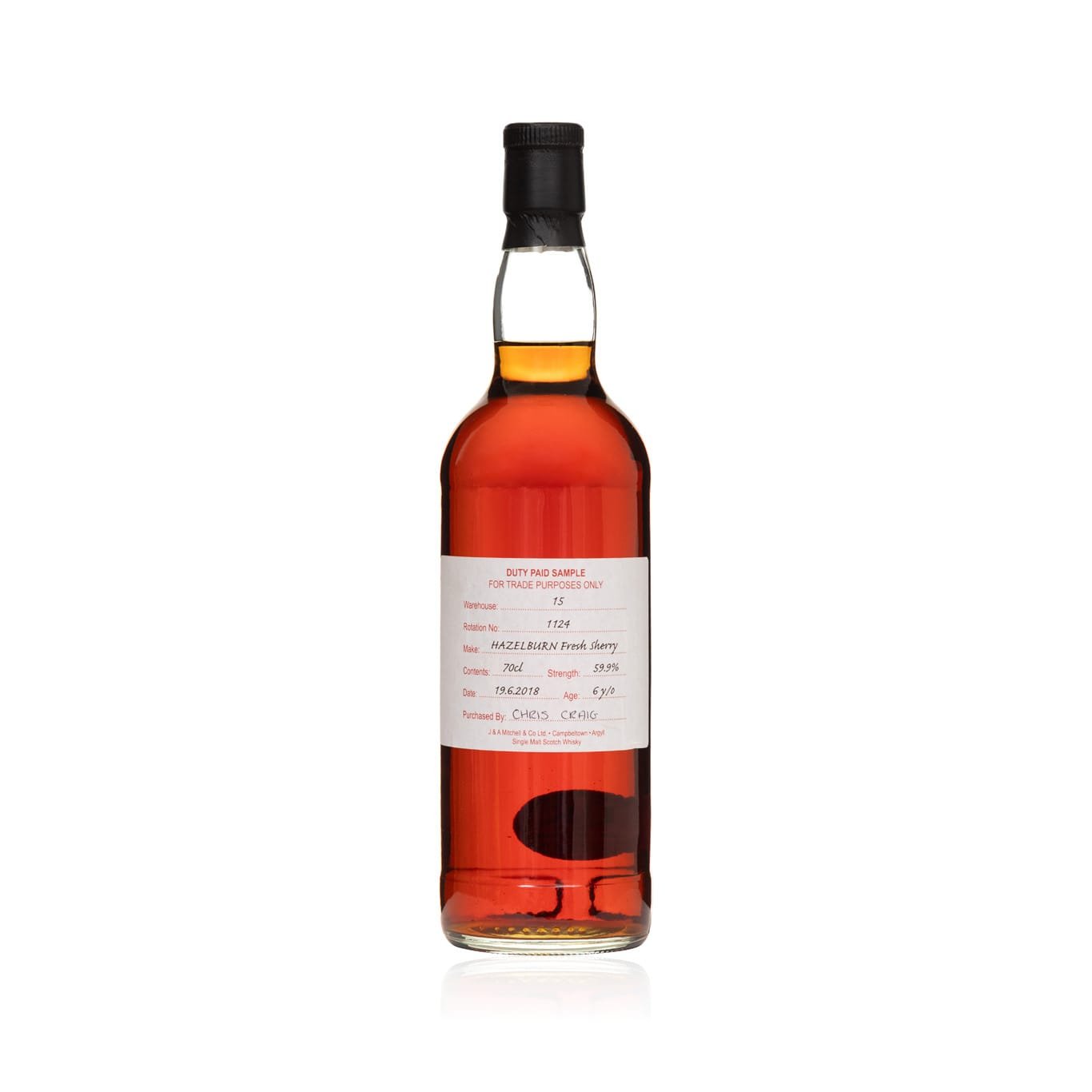 Hazelburn 6 Year Old 2018 (Fresh Sherry) - Duty Paid Sample 59.9%
