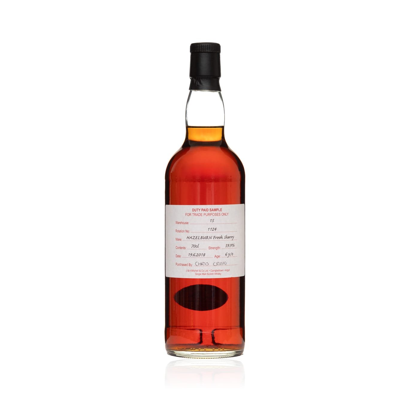 Hazelburn 6 Year Old Malt Whisky 2018 - Duty Paid Sample 59.9%