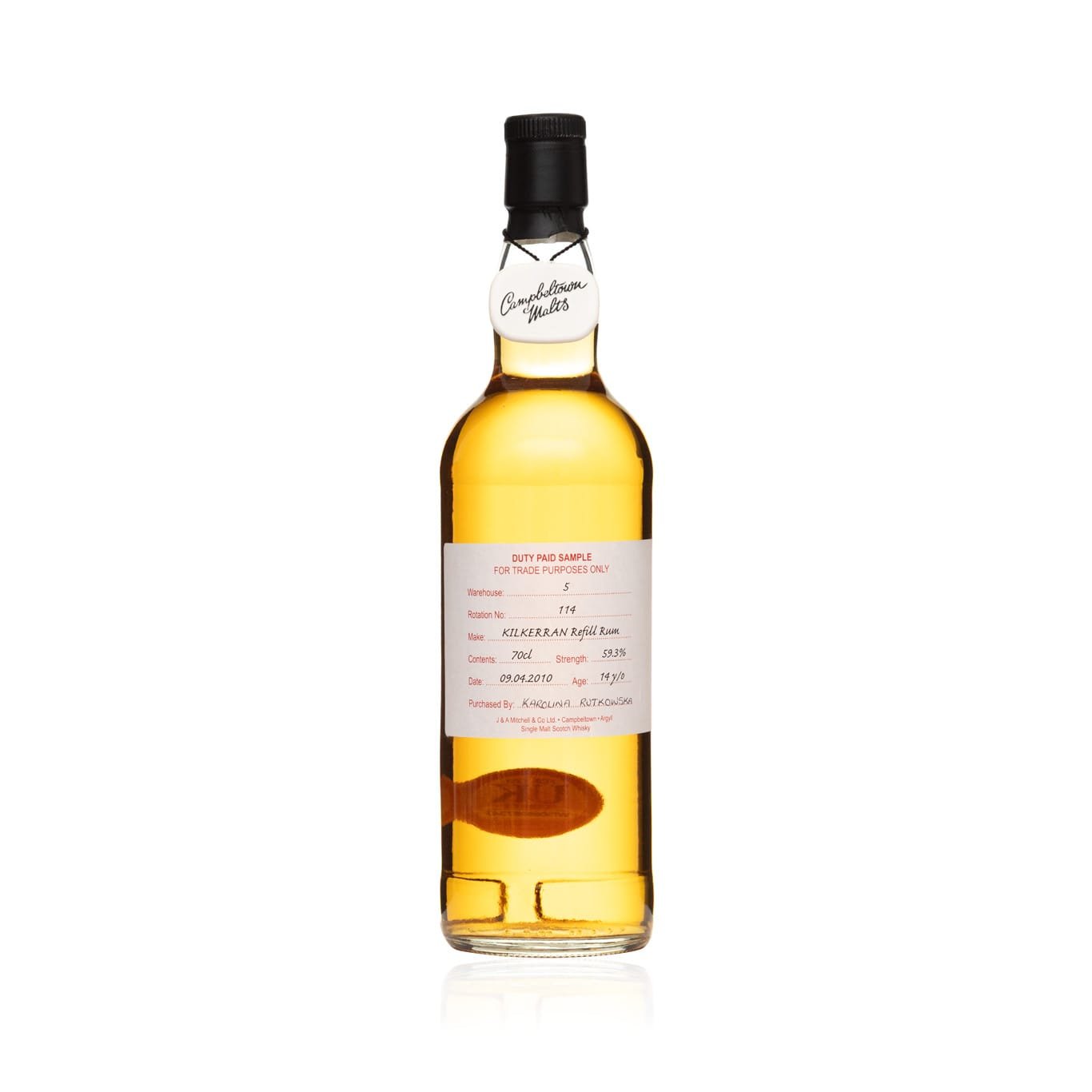 Kilkerran – 14 Year Old Refill Rum Cask – Duty Paid Sample (Rotation 114) 59.3%
