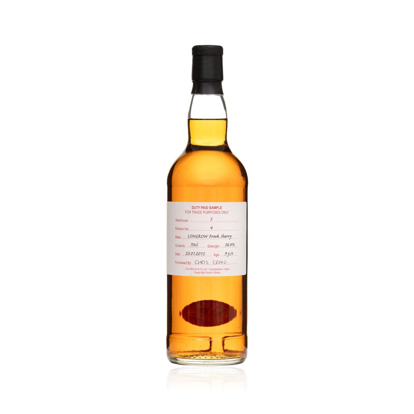 Longrow 9 Year Old 2015 - Duty Paid Sample Fresh Sherry 56.4%