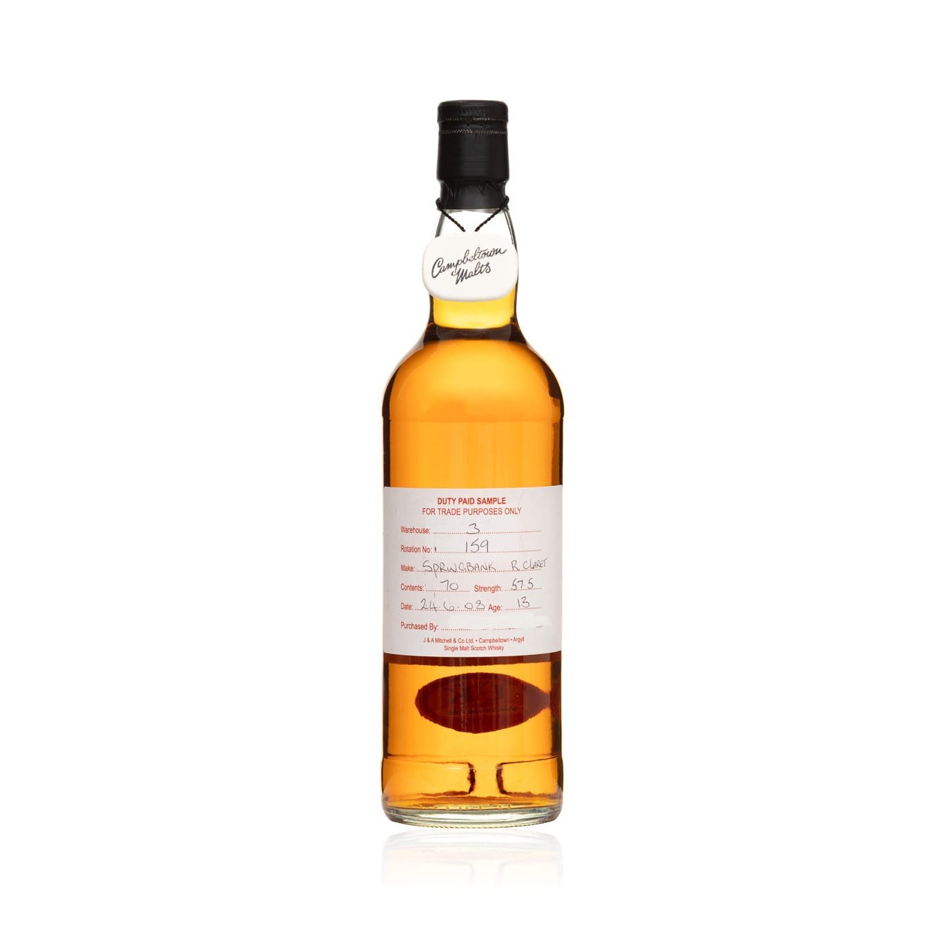 Springbank 13 Year Old 2008 Refill Claret - Duty Paid Sample 57.5%